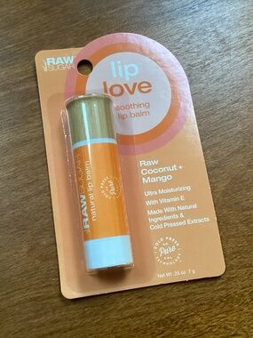 Raw Sugar Lip Love Soothing Lip Balm Raw Coconut + Mango flavor